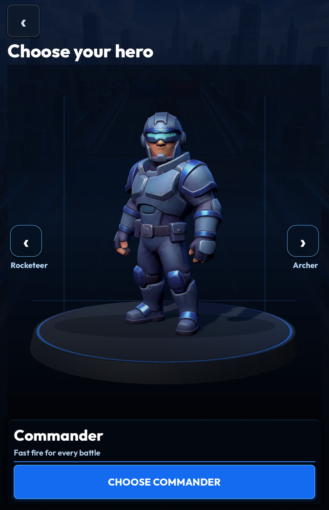 BrainMarshal current 3D hero selection